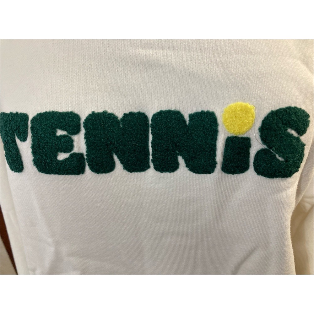 Ellsworth & Ivey Elle Tennis Sweatshirt Women's Sz S White Green Cotton Preppy - Picture 4 of 9
